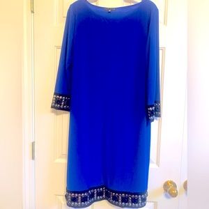 Tiana B. Blue Dress with Black and Silver Accents